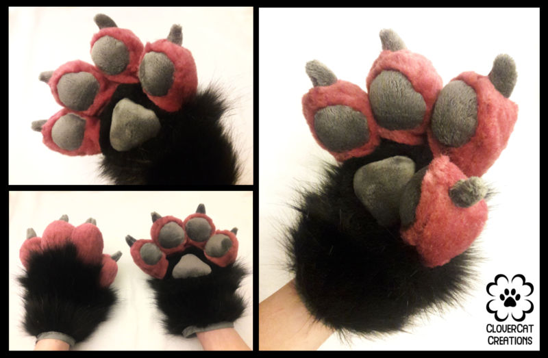 Handpaws: Black, Dusty Rose, Grey